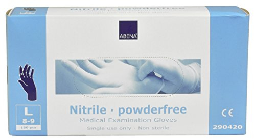 Abena-Guanti in Nitrile senza talco, taglia: Large, colore: blu
