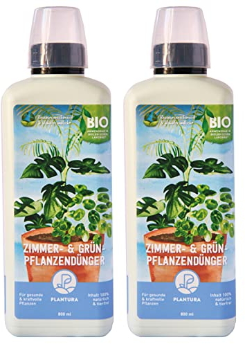 Plantura Bio-Zimmerpflanzendünger, hochwirksamer Flüssigdünger für Zimmerpflanzen, Grünpflanzen & Palmen, rein organisch, mit Dosierhilfe, 1,6 L