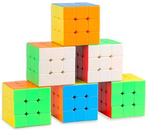 Ella Dream, 6 Pack Speed Cube Set, Stickerless Cube, Easy Smooth Turning Professional 3X3X3 Speed Cube, Party Favors, Puzzle Toys for Children, Adults, and All Ages