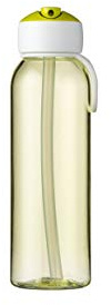 Mepal – Trinkflasche mit Strohhalm Campus Flip-up 500 ml lime – Wasserflasche für Kinder mit Strohhalm– kohlensäuregeeignet – auslaufsicher