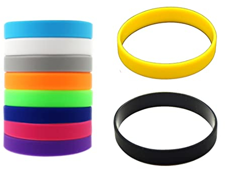 LIUJZZJ 10 Stück Silikon Armband für Männer und Frauen Sport Party Dekoration universelles Armband mehrfarbig