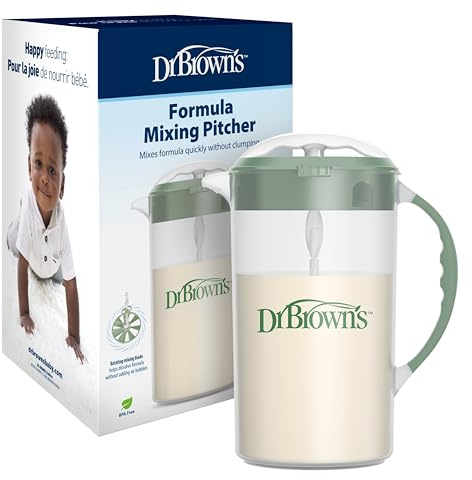 Dr. Brown's Baby Formula blandningskanna med justerbar propp, låslock och ingen dropppip, 1 000 g, BPA-fri, oliv