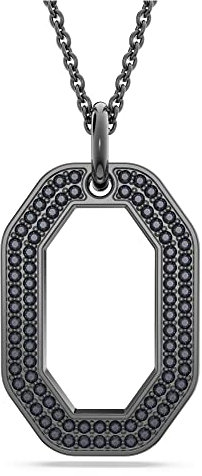 Swarovski Dextera Collana Pendente, con Pavé di CristalliSwarovski , Forma Ottagonale, Placcata in Tonalità Rutenio, Nero