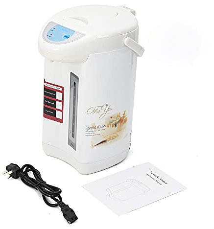 4 Liter Wasserspender Heißwasserspender Wasserkocher Teekocher Thermopot,Electric Thermo Pot Heißwasserspender 750W (Weiss)