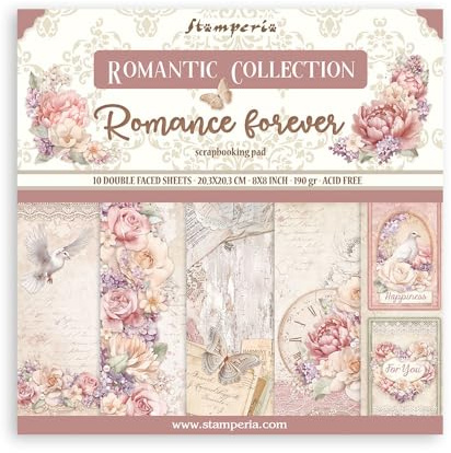 Scrapbooking Small Pad 10 sheets cm 20,3X20,3 (8X8) - Romance Forever