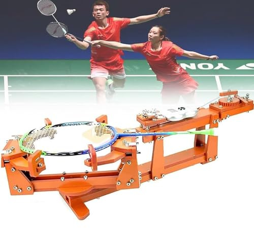 YMAOMAO Badminton-Bespannungsmaschine, Badmintonschläger-Bespannungsmaschine, 6-Punkt-Badminton-Bespannungsmaschine mit Fester 60-Pfund-Winde für DIY-Squash-, Tennis- oder Badmintonschläger