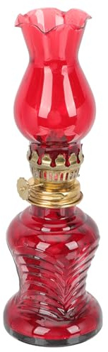 TOPBATHY Vintage Kerosinlampe Aus Glas Mit Windschutz Romantische Retro Öllampe Für Innen Und Außen Camping Wohnzimmer Heimdekoration 8.07X2.56X2.56In