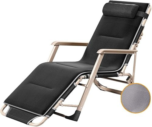 Liegestühle, Gartenstuhl, Schwerelosigkeitsstühle, Liegestuhl, klappbar, verstellbar, für Terrasse, Outdoor, Camping, Strand, Schwarz, max. 260kg