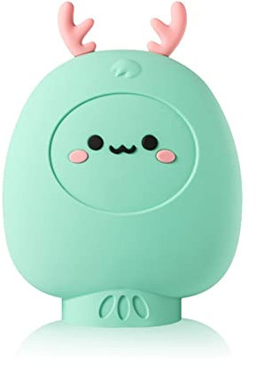 Wärmflasche Cartoon Wasser Injektion U-förmige Heizung Wasserbeutel Silikon Warmwasserflasche Warme Liefert Mini Handwärmer Nette Wasserflasche Wärmflasche mit bezug(Green)