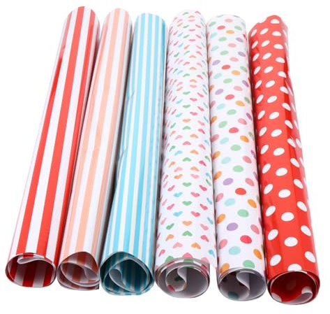 minkissy Presentpappersset 6-pack Rött Papper För Boklådor Och Festdekorationer