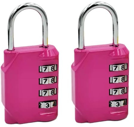 SNZ Lucchetto Armadietto, Serratura con Codice a Combinazione, Lucchetto Palestra Resistente alle Intemperie, Blocca Porta Robusto per Scuola, Cancello, Capannone (2 pezzi rosa)