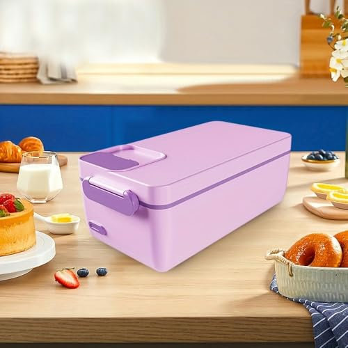 QXWD Calentador de Alimentos eléctrico para lonchera a de 1 l: autocalentable, inalámbrico, Calentamiento rápido, Capacidad de 1 l, Recipiente de Acero Inoxidable