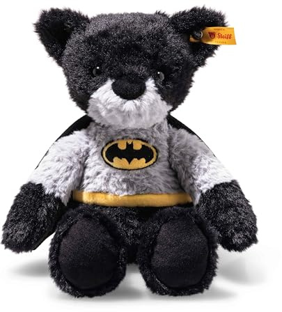 Steiff Teddybär Batman 29cm bunt, Kuscheltier Superheld, ideal für Kinder und Fans, Plüsch Bär im Batman Look, aus kuschelweichem Plüsch, waschmaschinenfest
