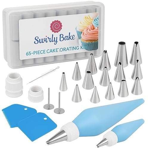 HiFEN® 65PCS Cake Decorating Kit with Piping Tips, Pastry Bags, Spatulas, Icing Tools & More – Complete Baking Supplies Set for Cake, Cupcake & Cookie Decorating