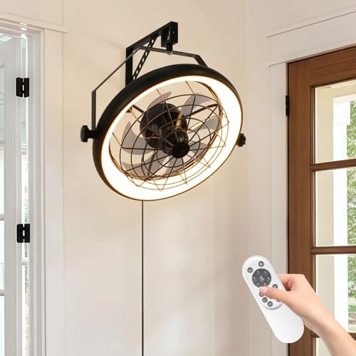 KRIPINC Silencieux Dimmable Ventilateur Plafond avec Lumiere & Télécommande | Réglable à 360 Degrés, D'installation Flexibles, Réversible, 3 Couleurs D'éclairage, 6 Vitesses de Vent, avec Minuterie