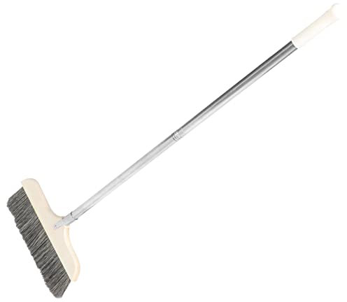 Vaguelly Escoba De Cerdas Suaves Desmontable De Mango para Barrer Polvo y Pelo Herramienta Ligera y Resistente para Limpieza De Suelos Hogar y Oficina Mango Ergonómico Antideslizante Fácil