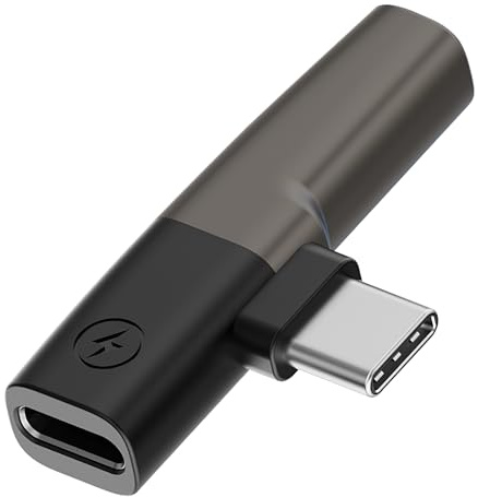 Hemlosk 2 en 1 Adaptateur USB C vers Jack 3.5mm pour Casque et Charge | Adaptateur Prise Jack USB C, Compatible avec iPhone 16/15/14/Galaxy S25/S24/S23/Huawei/Xiaomi, Portable, Gris