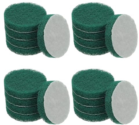 YELARXI Power Scrub Pads, Scrubbing Pads 180 Grits Scouring Discs - Fitting for (Home Kitchen Cleaning - Drill Attachment - Scrubber Replacement) 20 Pcs & 3 Inch & Green