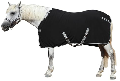 Gallopoff Manta de Secado para Caballo en Forro Polar 300 g/m² – Transpirable, Absorbente y de Secado rápido, Ideal después del Entrenamiento, el baño, en el establo y Durante el Transporte