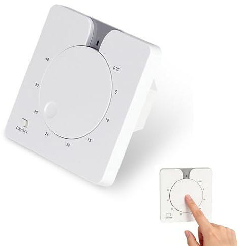 Termostatos manuales de calefacción por Suelo Radiante de 16 A, Panel de Control de Temperatura mecánico eléctrico de +5 a +40° con indicador LED, para Sistemas de calefacción eléctricos como de Agua