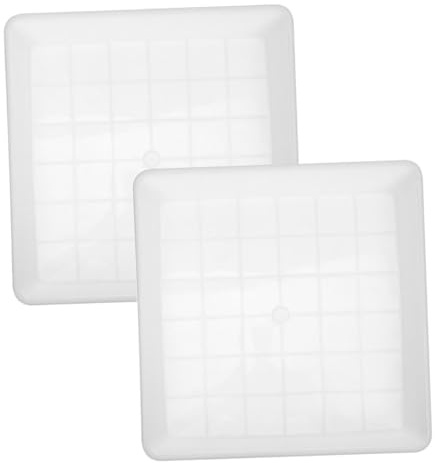 Veemoon Bandejas Cuadradas de Plástico para Macetas 35 CM Blancas 2 Piezas Bandejas Recolectoras de Agua para Plantas de Exterior para Suculentas y Bonsáis