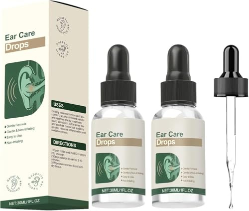 Gocce naturali per la cura delle orecchie, formula delicata, per l'igiene quotidiana delle orecchie, per uomini e donne,2PCS