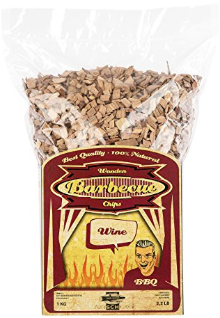 Axtschlag Räucherchips Wein, 1000 Gramm sortenreine Räucherspäne für besondere Rauch- und Geschmackserlebnisse, für alle Grills & Smoker