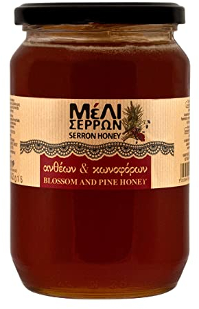 Meli Serron Blossom and Pine Greek Honey 920g glass jar