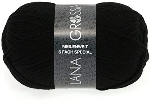 LANA GROSSA Meilenweit 6-fach 150 | 6-fädiger Sockenklassiker, waschmaschinenfest | Handstrickgarn 80% Schurwolle & 20% Polyamid | 150g Wolle zum Stricken & Häkeln | 390m Garn FB8814