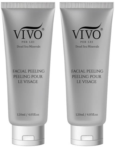 Vivo Per Lei Facial Peeling Gel | Gentle Face Scrub for All Skin Types | 50 Milliliter/ 1.7 Fl. Oz. (Pack of 2)