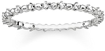 THOMAS SABO Ring Dots mit weißen Steinen 925 Sterling Silber TR2153