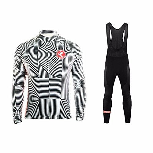 UGLY FROG Herren MTB Winter Fahrradbekleidung Set Radtrikot Langarm Winddicht Herren Thermische Fleece mit 20D Polster Hosen