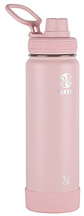 Takeya Actives Insulated Hydration Water Bottle in Stainless Steel BPA Free 700ml / 24oz Blush Pink