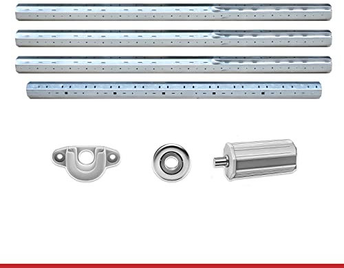 Stahlwelle Rolladenwelle Steckwelle Wellenset für Kästen bis 4,75m | Komplettset SW40 (Verzinkter Stahl, Wellenset bis 385 cm)