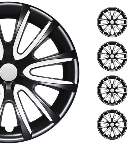 OMAC Radkappen 16 240 Schwarz Weiß 4tlg | Radzierblenden, Radblenden, Einsatz, ABS