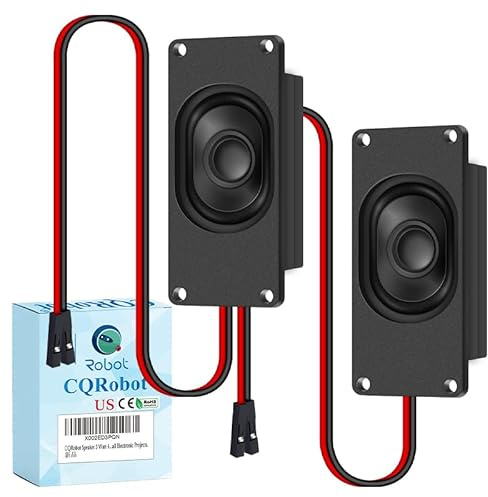 CQRobot Geschlossene Lautsprecher 3 Watt RMS 4 Ohm für Arduino 70mm×31mm | Frontabstrahlung 2,54 mm für Dupont-Anschlussdrähte rechteckig 4 Eck-Befestigungsbohrungen für Elektronik DIY Projekte 1 Paar
