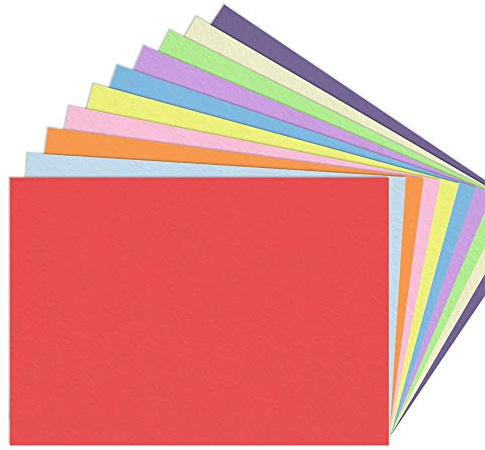 100 Ark, 10 Färger - A5 120 g/m² Färgat Konstpapperskort Kartongpapper