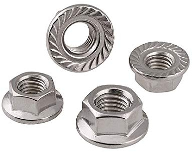 BOZONLI M8(8mm) Acciaio Inox Seghettata Esagonale Flangia Dadi Controdadi