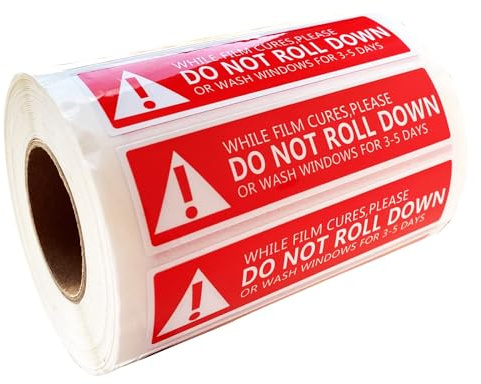 Top label Do Not Roll Down Warning Labels,Windows Film Attention Caution Stickers,4x1 Inch,500 Pcs Per Pack