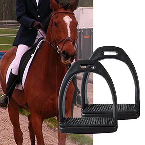 MOVKZACV Lot de 2 étriers de sécurité, étriers d'équitation légers et larges avec coussinet en caoutchouc antidérapant, fournitures d'équitation pour enfants/adultes (110 x 118 mm, pour adulte)