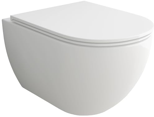 Alpenberger WC avec fonction bidet | Douche de toilette sans bord | Taharet siège de toilette + isolation acoustique | WC mural avec nano | Ensemble suspendu compatible