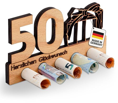 DARO Design - 50. Geburtstag Geldgeschenk Holz