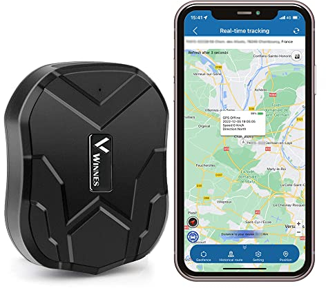 Localizzatore GPS Tracker per auto Localizzatore con APP senza Abbonamento GPS auto Antifurto Auto/Moto/Camion/Custodia da Viaggio - Winnes TK905 5000mAh Standby di 90 giorni con Magnetico IP58