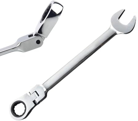 TANIASHOP Chiave Combinata a Cricchetto 22mm con Testa Snodabile Chiave a Cricchetto a Snodo CR-V Testa Pieghevole Regolabile 180° 72 Denti (22mm)