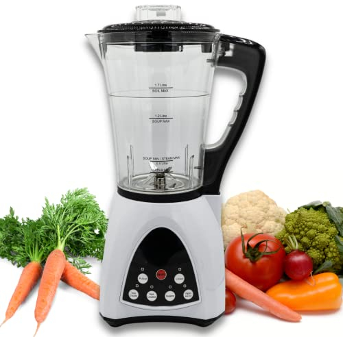 Soup Maker & Blender, Multifunction Blender Smoothie Maker, 800w, 1700ml, Stir, beat and cook, powerful, ultra-compact food processor, 6 Automatic programs. Keep warm programme