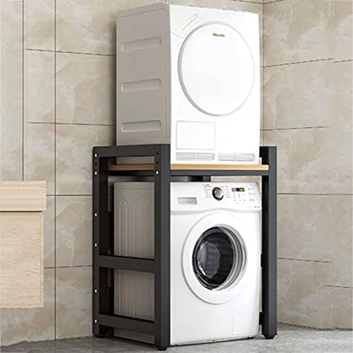 DELORM Lavatrice Scaffale Tamburo Lavastoviglie Ripiano di Stoccaggio Piano 2 Livelli Asciugatrice Superiore Impilabile Rack Adatto per Bagno, Cucina, Balcone, Lavanderia, capacità Portante 300kg