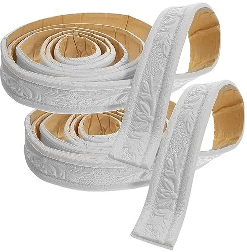 ULTECHNOVO Moldura Adhesiva Decorativa 4 Rollos 89.76 Pulgadas Borde De Papel Tapiz 3D Para Rodapiés Paredes Cocina Baño Oficina Hotel Fácil Instalación Resistente Agua