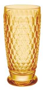 Villeroy & Boch - Boston Safron verre à long drink, 300 ml, verre en cristallin pour les cocktails, résistant au lave-vaisselle, jaune