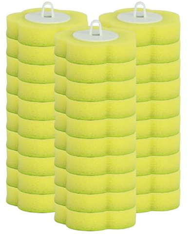 Toilet Wand Replacement Heads, 30 Pcs Disposable Toilet Brush Heads, Toilet Wand Disposable Refill Heads, Disposable Replacement Head Yellow