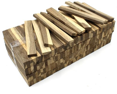 Trälister, 80 st., 22 x 8 x 160 mm, av rökt ek, lösa pysselblock för hantverk, pysselstavar (rökt ek, 22 x 8 mm)